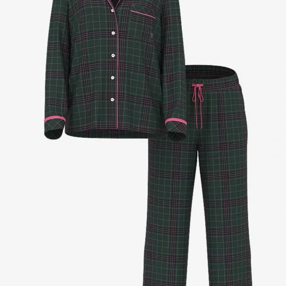 Victoria's Secret Green and Pink Plaid Pajama Set - Picture 2 of 6